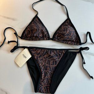 Women's Fendi's New Printed Black Sexy Bikini Set 562GHTT123